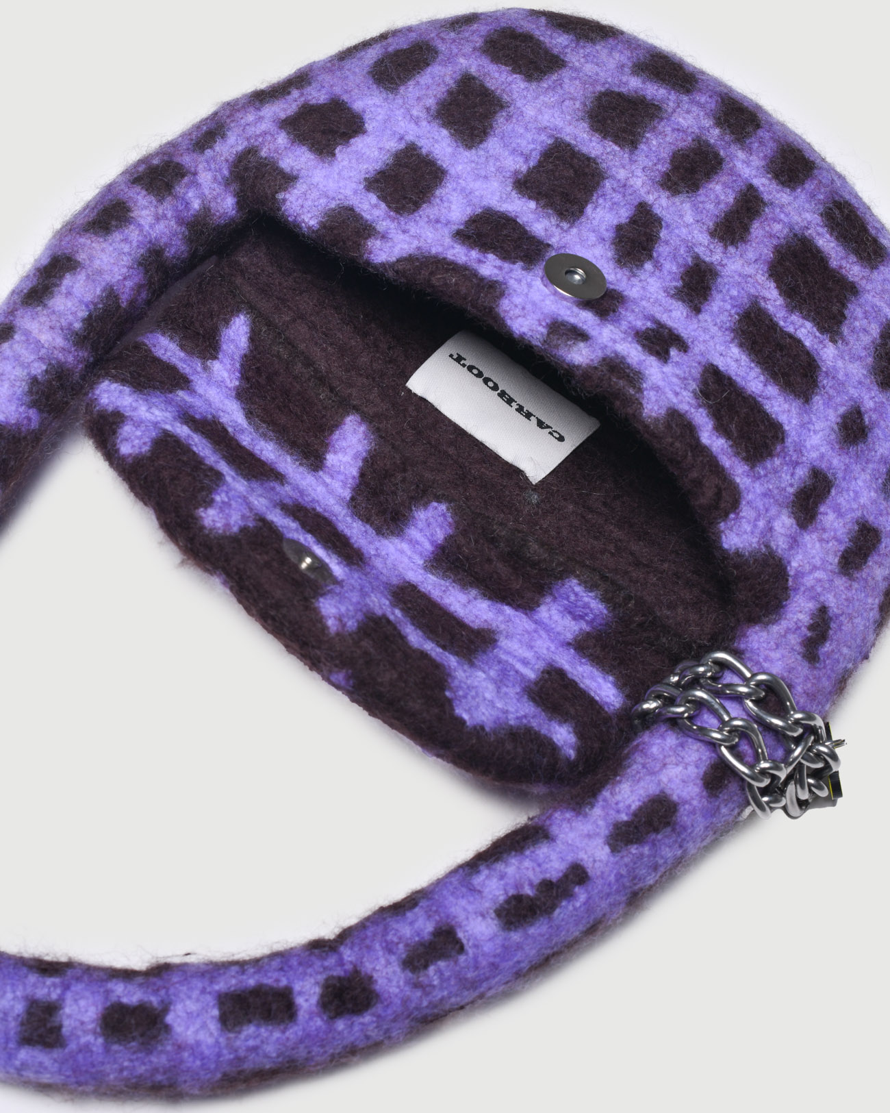 Round Checked Purple Bag - Image 4