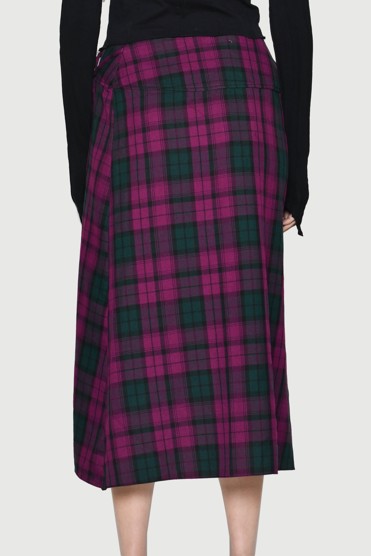 Purple Tartan Wrap Skirt - Image 4