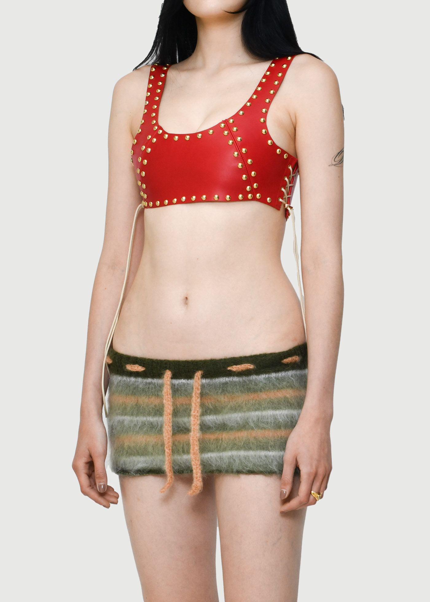 Red Studded Mini Tank Top - Image 4