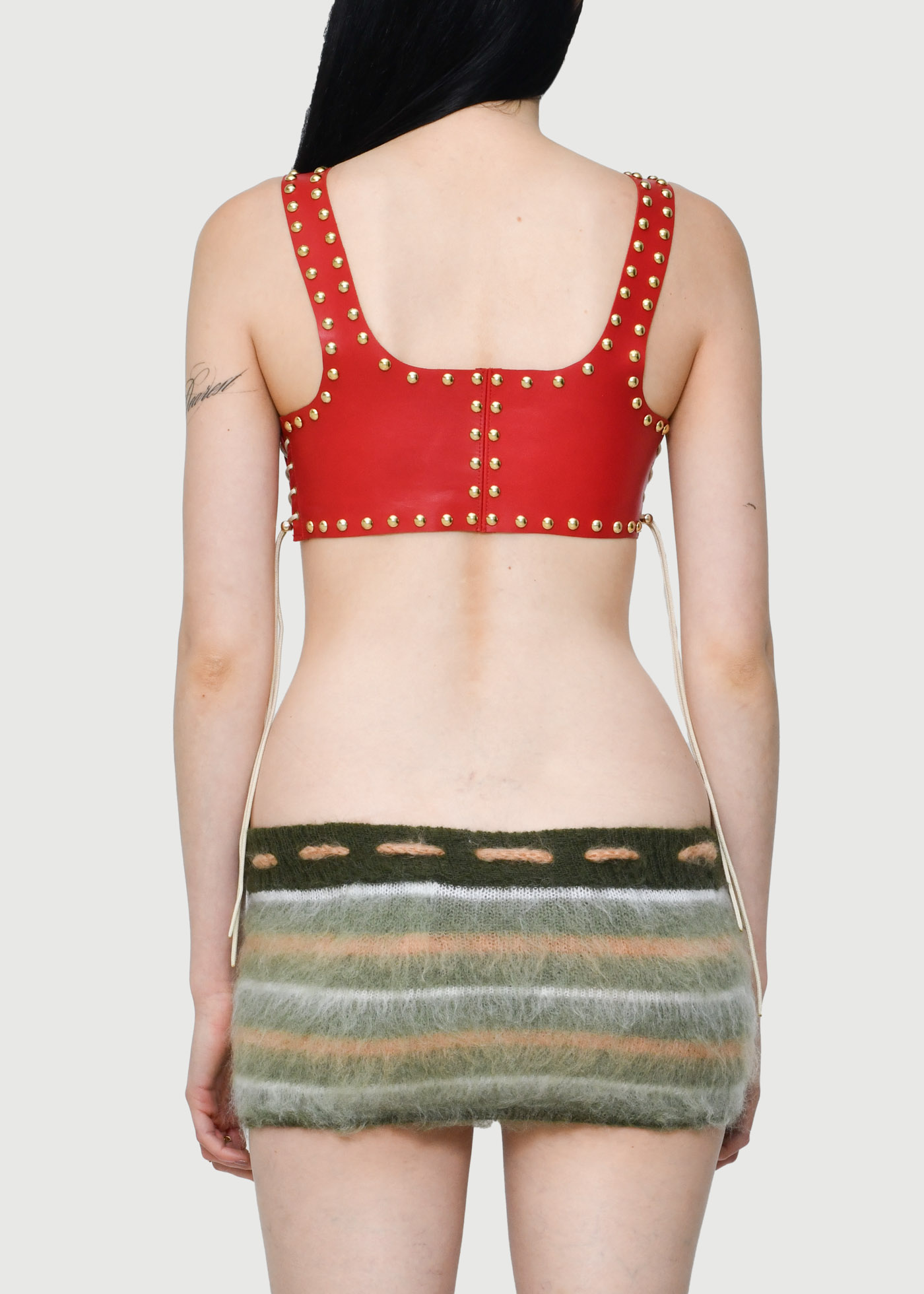 Red Studded Mini Tank Top - Image 3