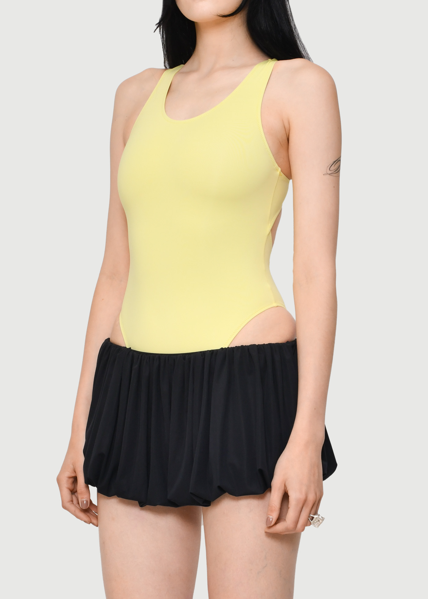 Black Draped Fluid Jersey Bloomers - Image 4
