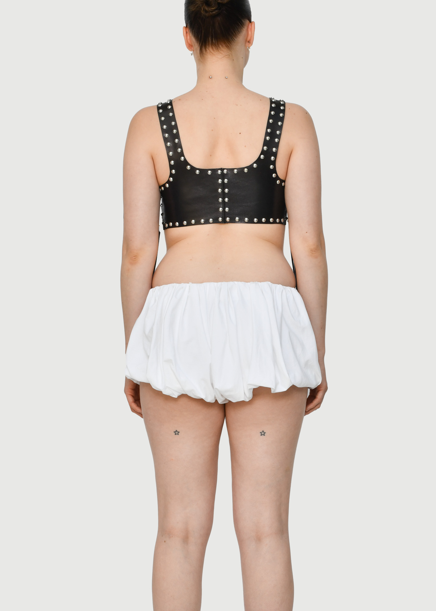 White Draped Fluid Jersey Bloomers - Image 3