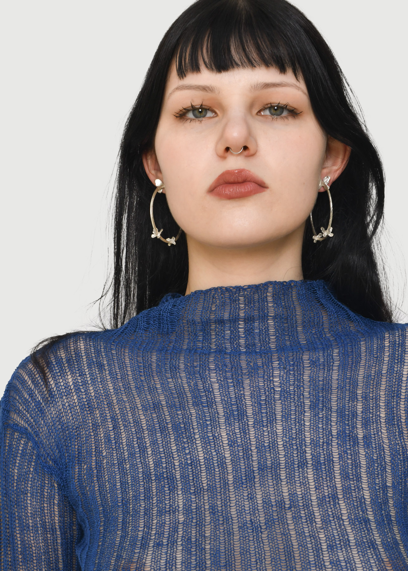 Butterfly Hoop Earrings Silver - Image 2