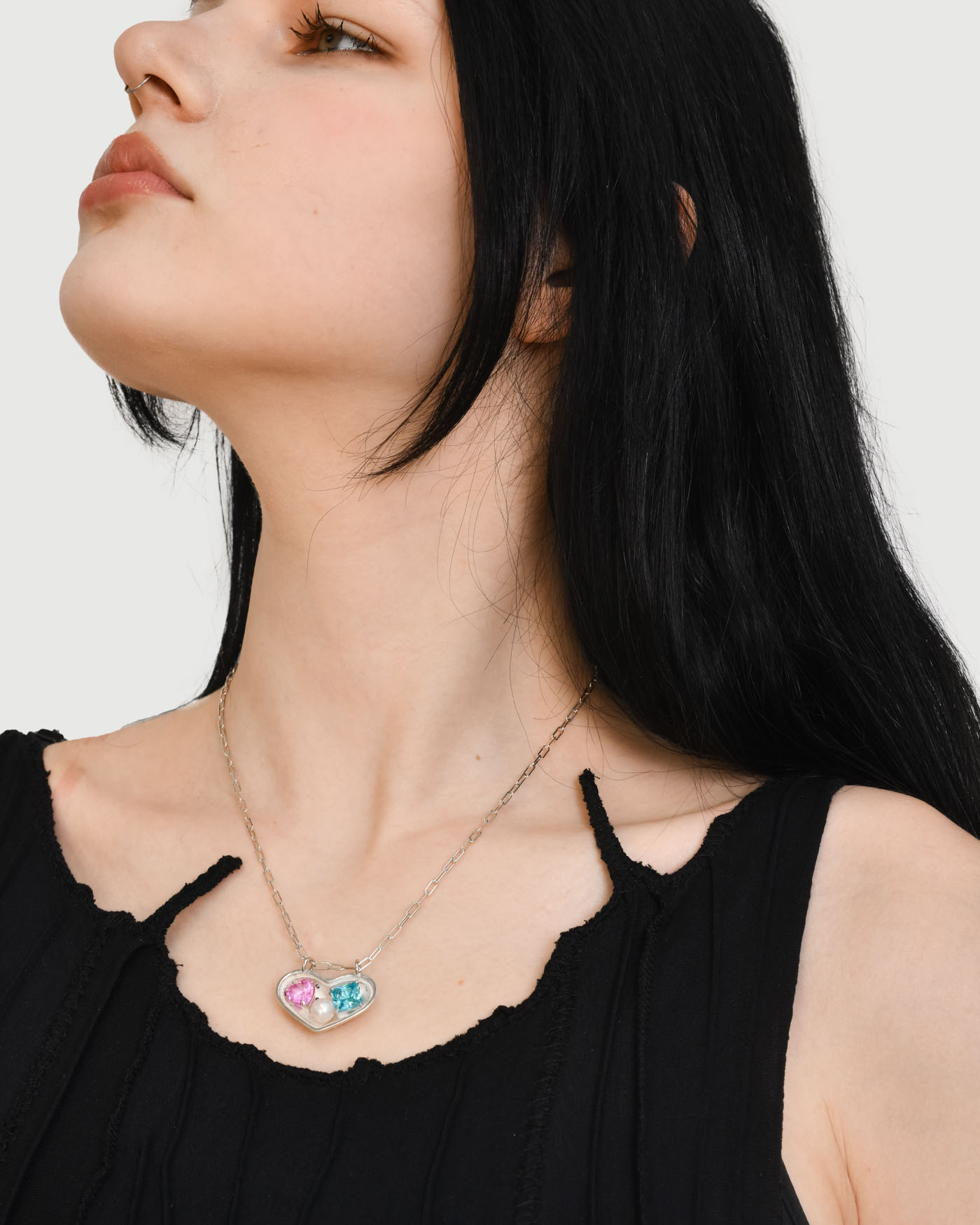 Blue/Pink Two-way Pamela Pendant Necklace - Image 2