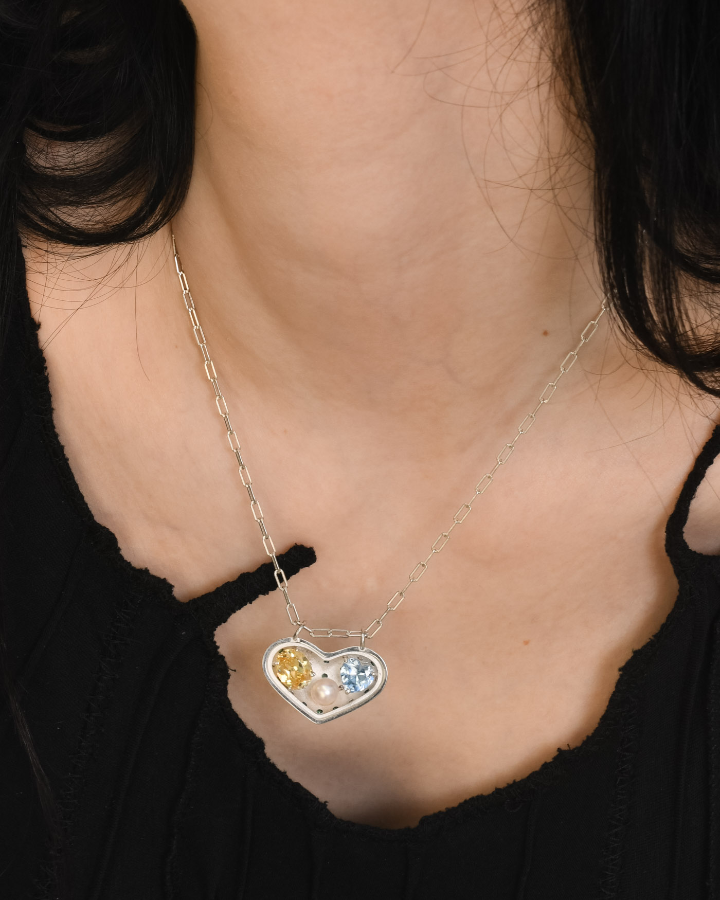 Blue/Yellow Two-way Pamela Pendant Necklace - Image 2