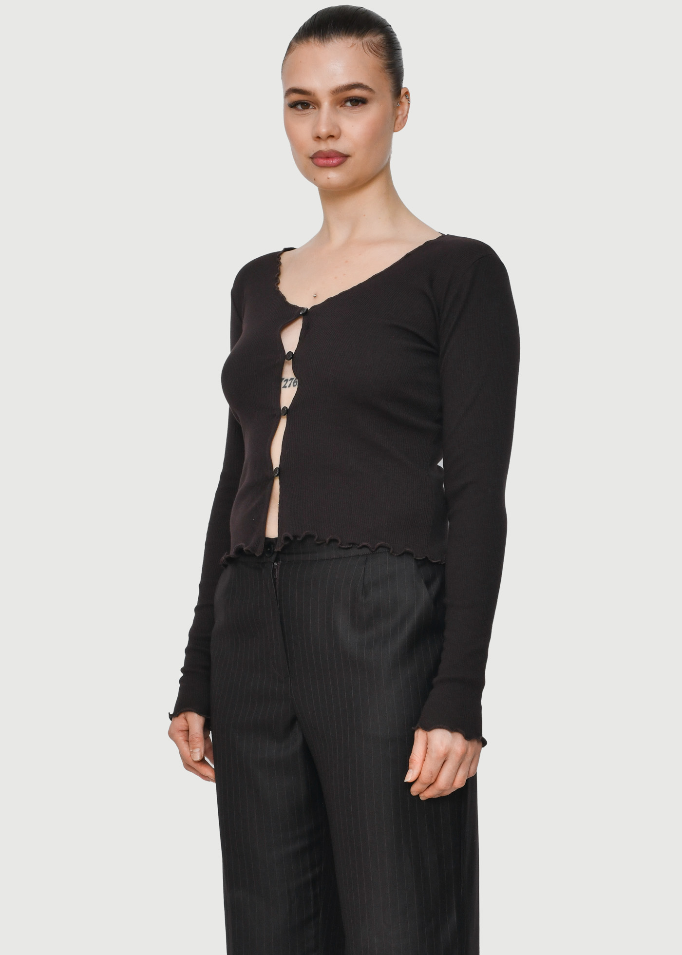 Ribbed Button Top - Image 3