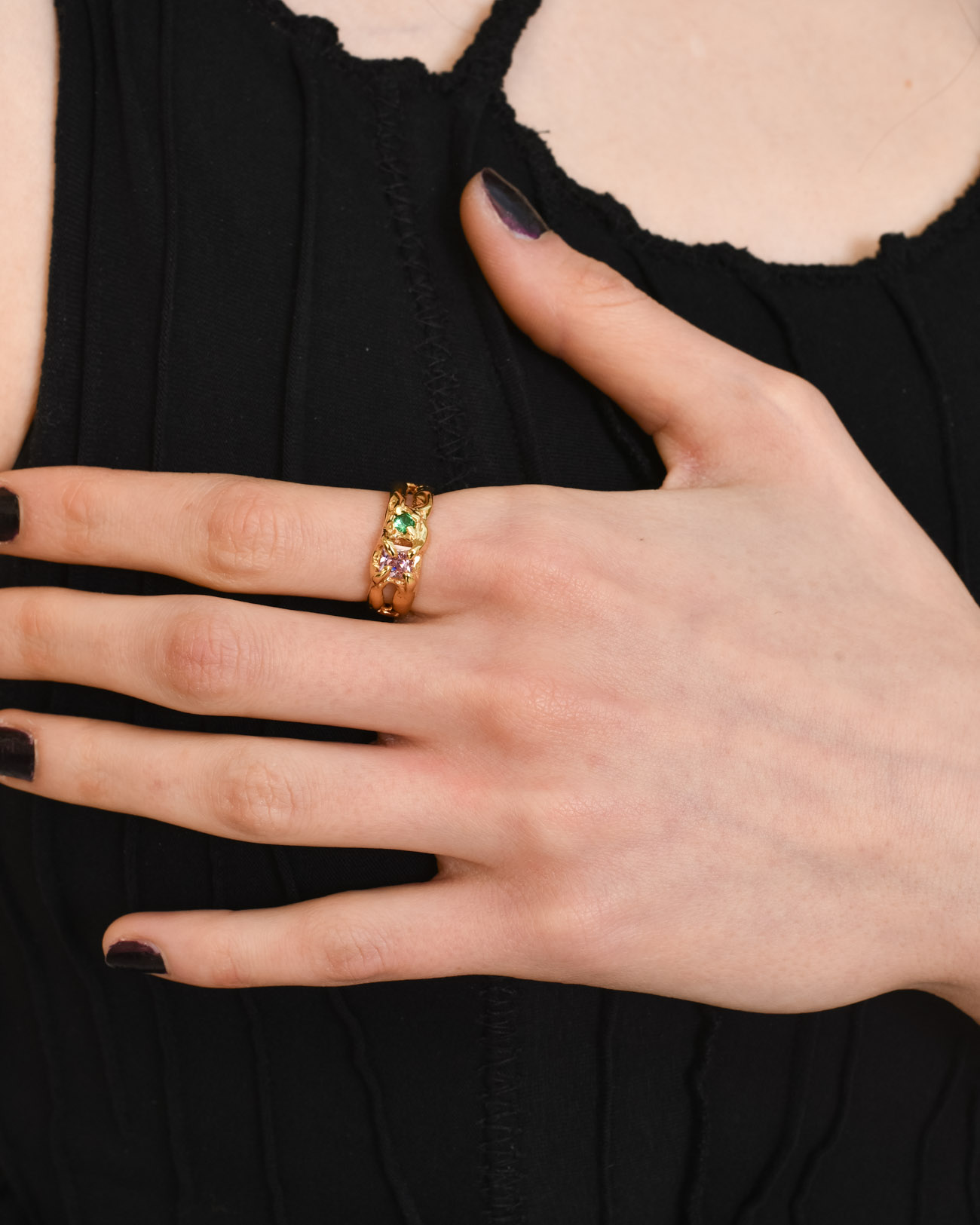 Gold Flux Ring (Pink/Green) - Image 2
